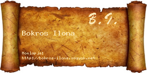 Bokros Ilona névjegykártya
