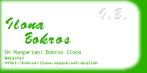 ilona bokros business card